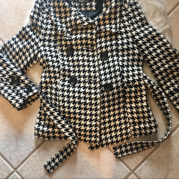 Black and white pattered pea coat - Picture 5 of 5